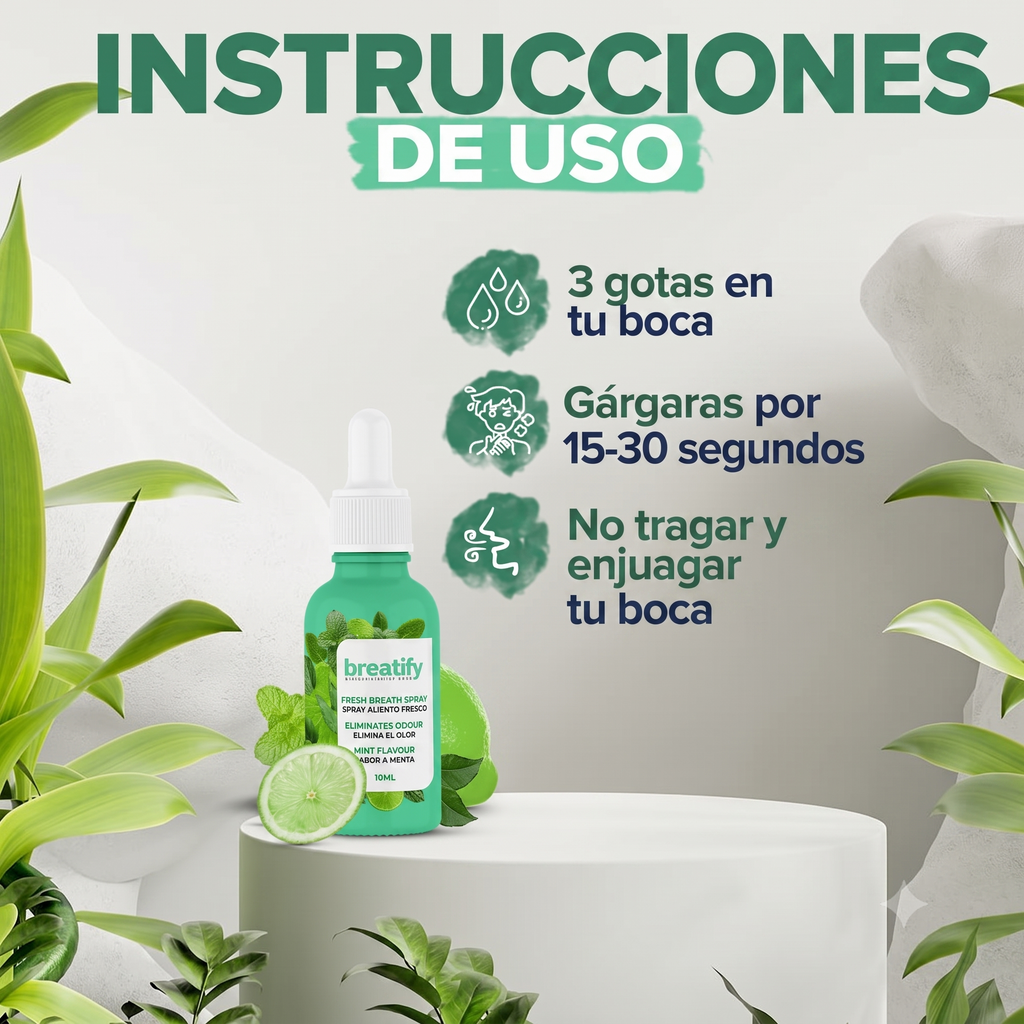 Breatify - Gotas para el Mal Aliento con Aceites Naturales de Menta y Limón